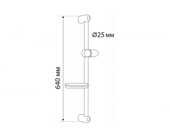 Стойка для душа ARGO 60 см, с хромированной мыльницей, B-A 33917 – изображение 2