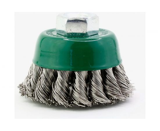 Щетка чашечная 9-021 65 мм, M14, ворс жгутовая нержавеющая сталь 0.50 мм для УШМ ОСБОРН FW-ASS1 – изображение 2