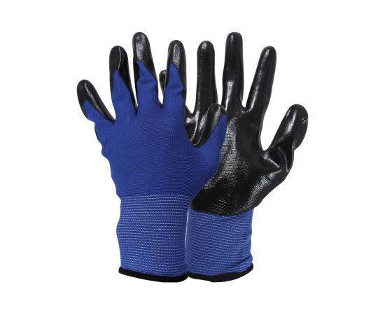 Хозяйственные перчатки с нитриловым покрытием Park EL-N126, размер 9/L, цвет синий/черный, 001058 – изображение 2