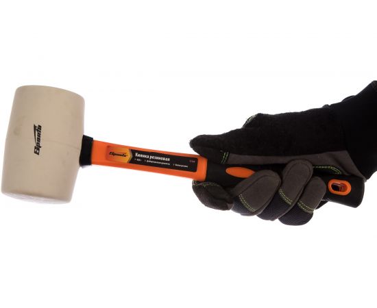 Резиновая киянка SPARTA 450 г, белая резина, фиберглассовая рукоятка 11129 – изображение 3