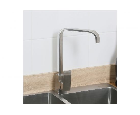 Смеситель для кухни MELANA нерж.сталь, однорычажный, сатин, высокий излив 8113 – изображение 3