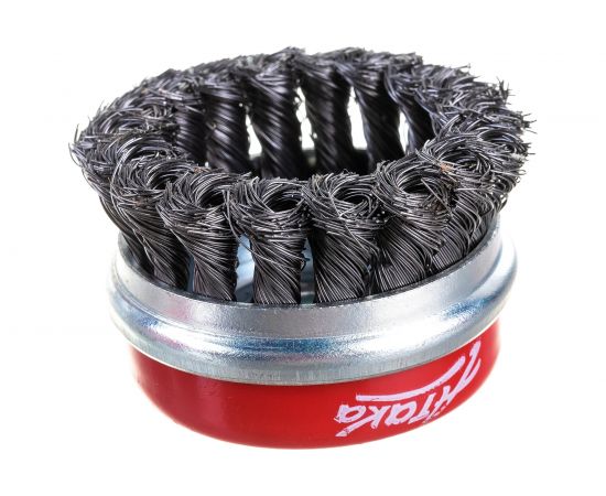 Щётка чашеобразная с кольцом, витая стальная проволока №131 (65 мм; М14) для УШМ Атака 26585 – изображение 3