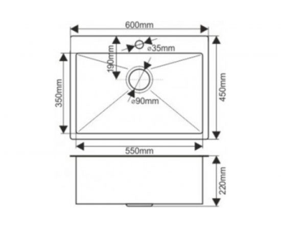Мойка MELANA ProfLine 3.0/220, бронза, врезная, прямоугольная D6045HC бронза – изображение 3
