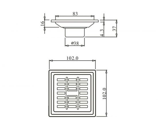 Трап Vidage 100х100 мм сухой затвор, с механическим клапаном 0910003 – изображение 4