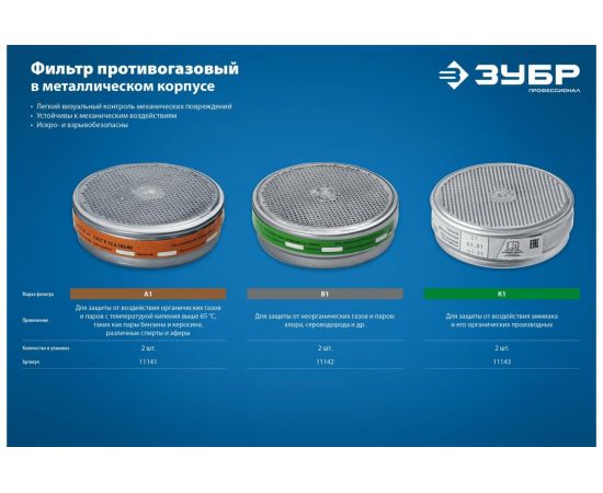Фильтры ЗУБР А1, для РПГ-67, два фильтра в упаковке 11141_z02 – изображение 4