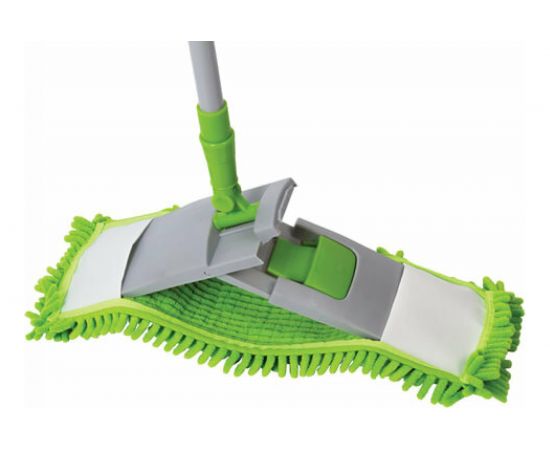 Швабра ЛЮБАША с флаундером 40 см, телескопический черенок 120 см, резьба 1.6 см, ворсистая 603602 – изображение 5