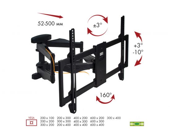 TV кронштейн Kromax ATLANTIS 35 new black 26025 – изображение 7