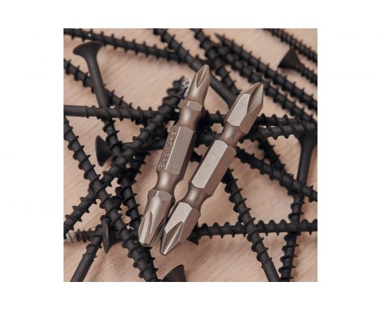 Набор бит двусторонних (2 шт; PH2/PH2; PH1/PH3; 50 мм; S2 сталь) KRANZ KR-92-0452 – изображение 7