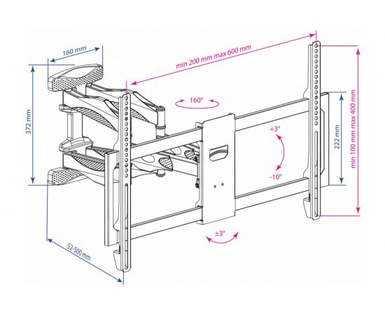 TV кронштейн Kromax ATLANTIS 35 new black 26025 – изображение 8
