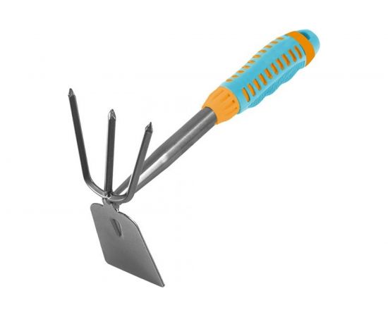 Комбинированная мотыжка Yard трапеция, 3 зуба, двухкомпонентная рукоятка 330x193 мм 66-1-605 