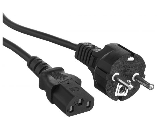 Кабель питания ExeGate PC-1 2 OfficePC 450W Евровилка Schuko- С13 черный 1.2м 264333 