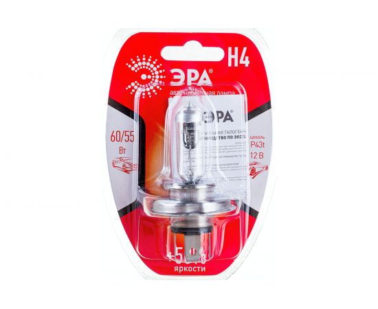 Автолампа H4 12V 55W P43t BL ЭРА Б0037572 