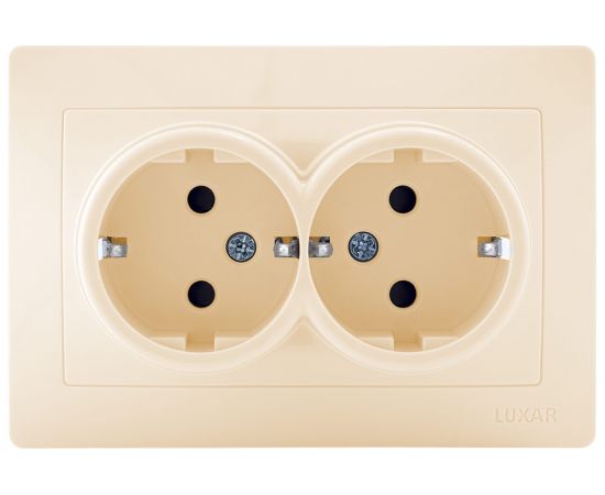 Розетка LUXAR Novo с/у двойная с з/к кремовая 4606400420293 