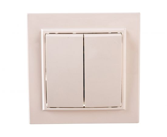 2-клавишный выключатель EKF СП Минск 10А бежевый SQERV10-023-20 