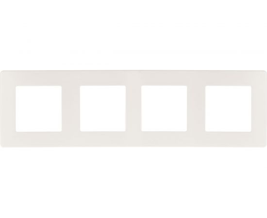 Рамка для розеток и выключателей ЭРА Серия 12 12510401 на 4 поста, Сатин, белый Б0052529 