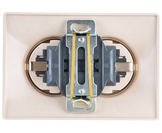 Розетка LUXAR Novo с/у двойная с з/к кремовая 4606400420293 – изображение 2