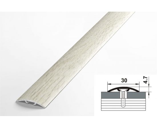 Порог прямой алюминиевый (30 мм; 0.9 м; ламинированный; дуб кристмас) Лука УТ000028286 – изображение 2