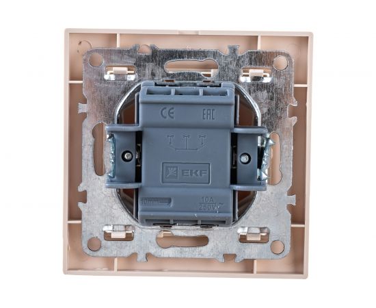 2-клавишный выключатель EKF СП Минск 10А бежевый SQERV10-023-20 – изображение 2