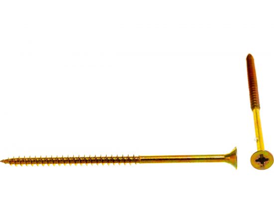 Потайной универсальный шуруп Метизный двор 5,0x100, желтый, 100 шт. 4607159063557 – изображение 2