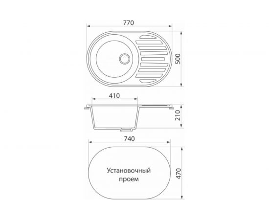 Кухонная мойка GreenStone GRS-18L-309 цвет: темно-серый – изображение 2