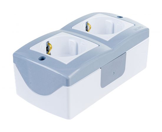2-я розетка MONO ELECTRIC Octans, с заземлением, серая 104-020007-120 – изображение 3