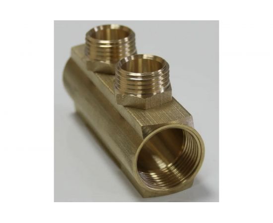 Коллектор ДТРД ВР 3/4 на 2 выхода НР 1/2 межосевое 35 мм 6104 410318 – изображение 3