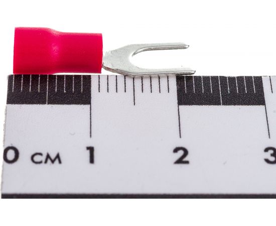 Вилочный наконечник REXANT, изолированный, 5.3 мм, 0.5-1.5 кв.мм, красный 08-0113 – изображение 4