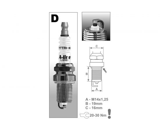 Свеча зажигания DR14YCY-1 A-Line BRISK ALine34 – изображение 4