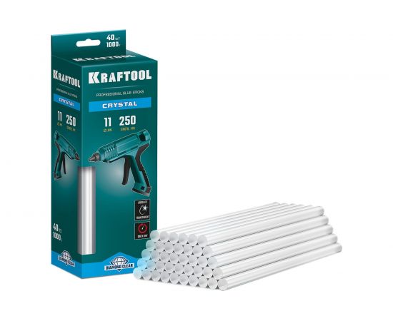 Кристально прозрачные клеевые стержни KRAFTOOL Crystal 40 шт, 11x250 мм 06846-40 