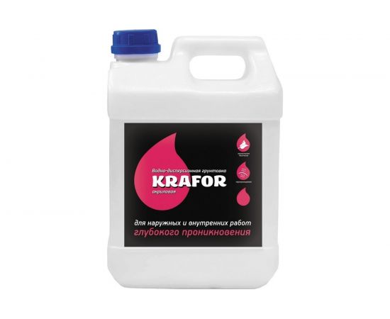 Универсальная грунтовка глубокого проникновения KRAFOR 5 л (1) красная этикетка 27338 