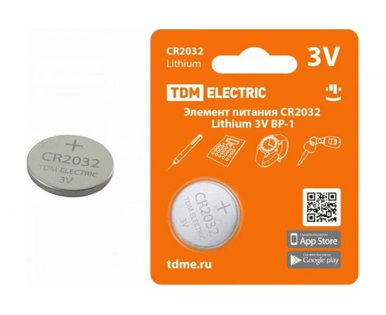 Элемент питания TDM CR2032 Lithium 3V BP-1 SQ1702-0099 