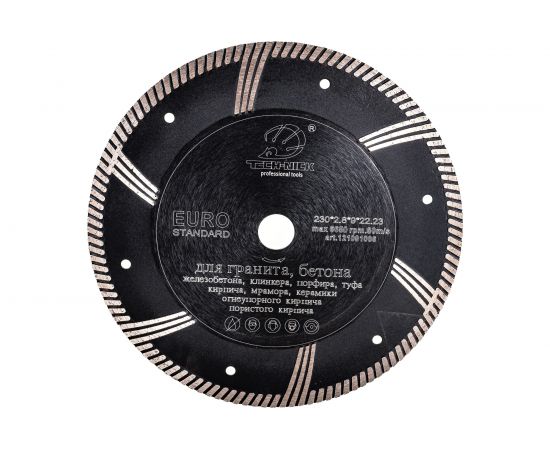 Диск алмазный турбо по граниту EURO STANDART (230х22.2 мм) TECH-NICK 121001006 