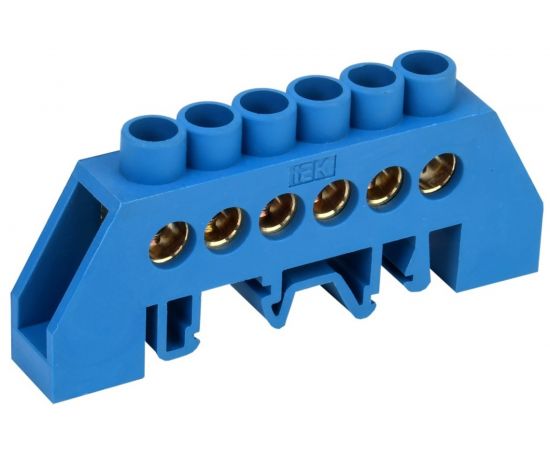 Нулевая шина в комбинированном DIN изоляторе IEK тип Стойка, ШНИ-8x12-6-КС-С, ИЭК YNN10-812-6DP-K07 