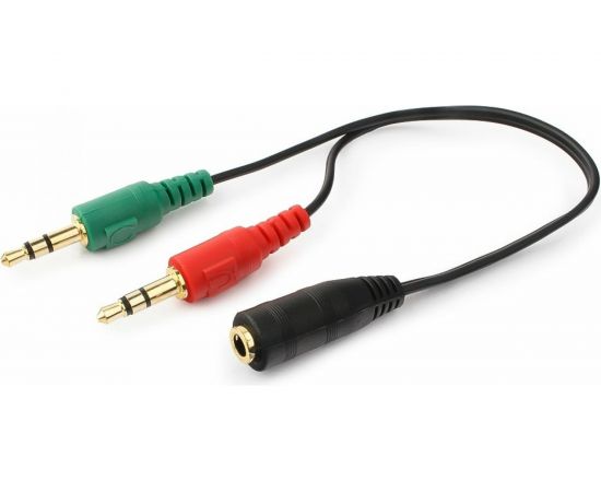 Кабель Cablexpert аудио сигнал CCA-418 джек 3.5 наушник 3.5 микрофон папа джек 3.5 4pin длина 20см, черный CCA-418 