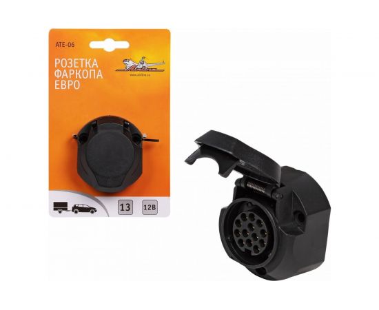 Розетка фаркопа Airline 13 контактов, ЕВРО, пластик ATE-06 