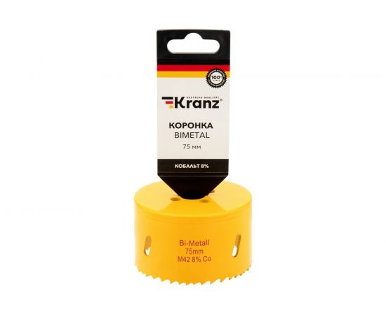 Коронка биметаллическая 75 мм KRANZ KR-92-0237 