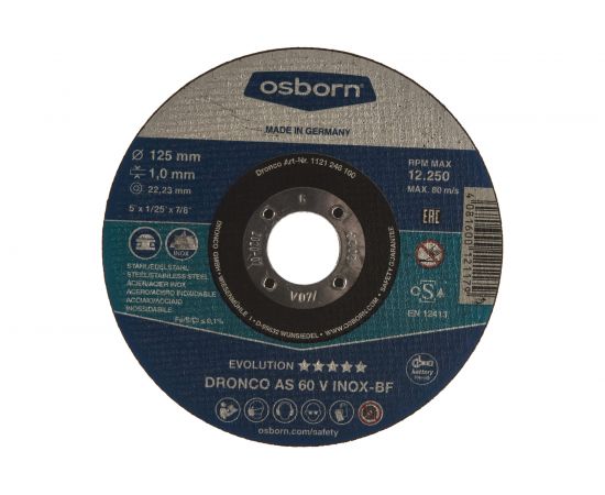 Диск отрезной по металлу Evolution AS60V (125x1x22.23 мм) DRONCO 1121246100 