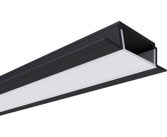 Встраиваемый алюминиевый профиль для ленты Apeyron черный, 2м, ширина ленты до 10мм, комплект 08-02-ЧБ 