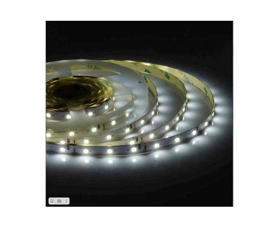 Светодиодная лента Apeyron 12В, 9,6Вт/м, smd2835, 60д/м, IP20, 900Лм/м, подложка, 10мм, 30м, холодный белый 00-524 