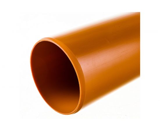 Труба для наружной канализации Gigant Д110, L=1 м, рыжая, толщина стенки 3.4 мм, класс жесткости SN 4 GSG-27 – изображение 2