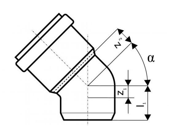 Отвод Ostendorf наружной канализации 125 мм, 45 градусов 221220 – изображение 2
