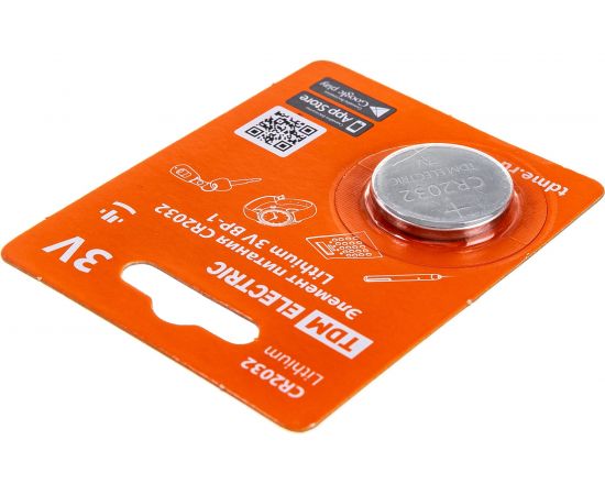 Элемент питания TDM CR2032 Lithium 3V BP-1 SQ1702-0099 – изображение 2