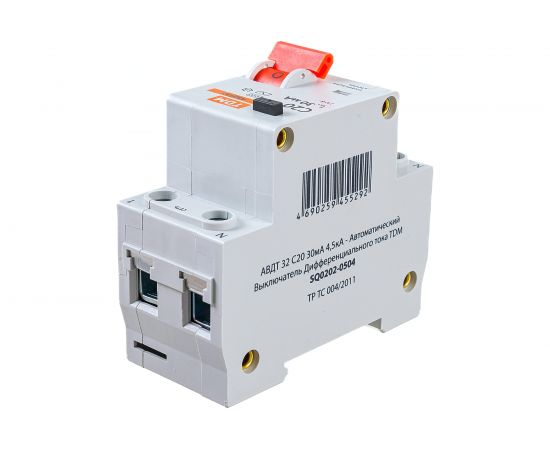 Автоматический выключатель дифференциального тока TDM 32 2P1P+N C20А 30мА 4,5кА тип АС SQ0202-0504 – изображение 3