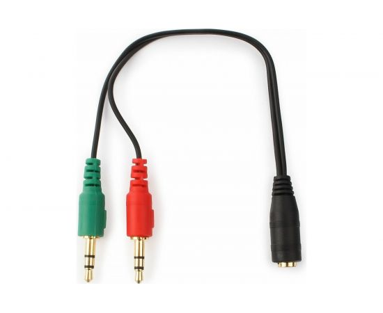 Кабель Cablexpert аудио сигнал CCA-418 джек 3.5 наушник 3.5 микрофон папа джек 3.5 4pin длина 20см, черный CCA-418 – изображение 3