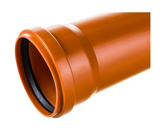 Труба для наружной канализации Gigant Д110, L=1 м, рыжая, толщина стенки 3.4 мм, класс жесткости SN 4 GSG-27 – изображение 3