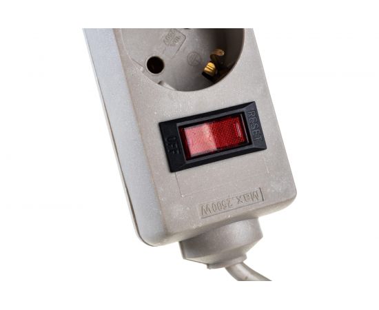 Сетевой фильтр ExeGate SP-6-1.8G 6 евро с заземлением, 1.8м, выключатель с подсветкой, серый 119388 – изображение 3