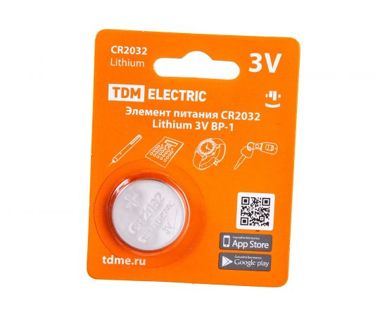 Элемент питания TDM CR2032 Lithium 3V BP-1 SQ1702-0099 – изображение 4