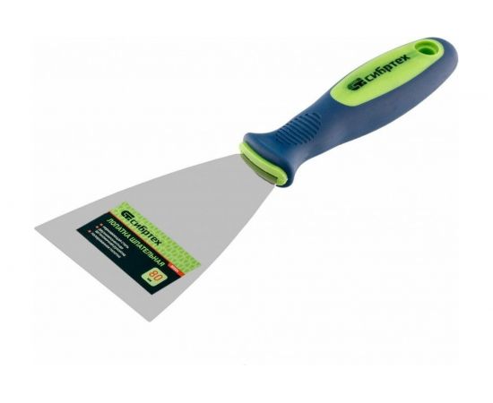 Шпательная лопатка из нержавеющей стали, 80 мм, 2-компонентная ручка СИБРТЕХ 85524 – изображение 5