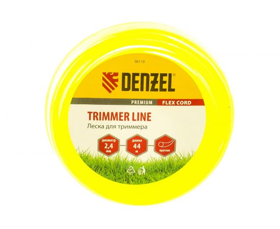 Леска для триммера круг 2,4 мм х 44 м блистер FLEX CORD DENZEL 96119 
