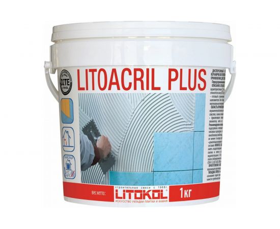Пастообразный клей LITOKOL LITOACRIL PLUS, 1 кг bucket 480920003 